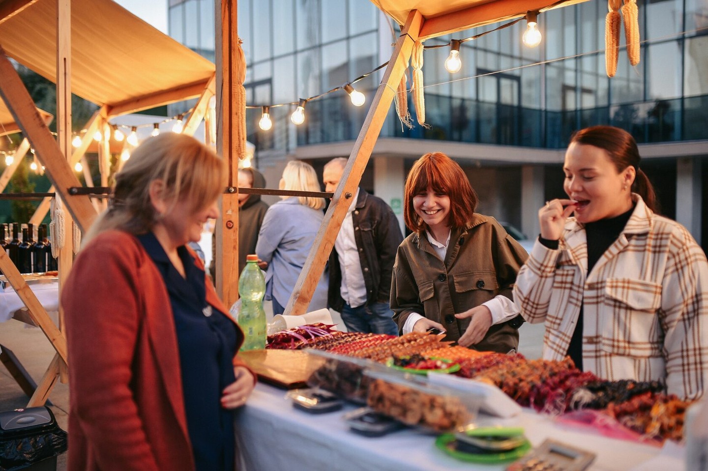 Local food stalls and guests at NEXT Green’s autumn gathering